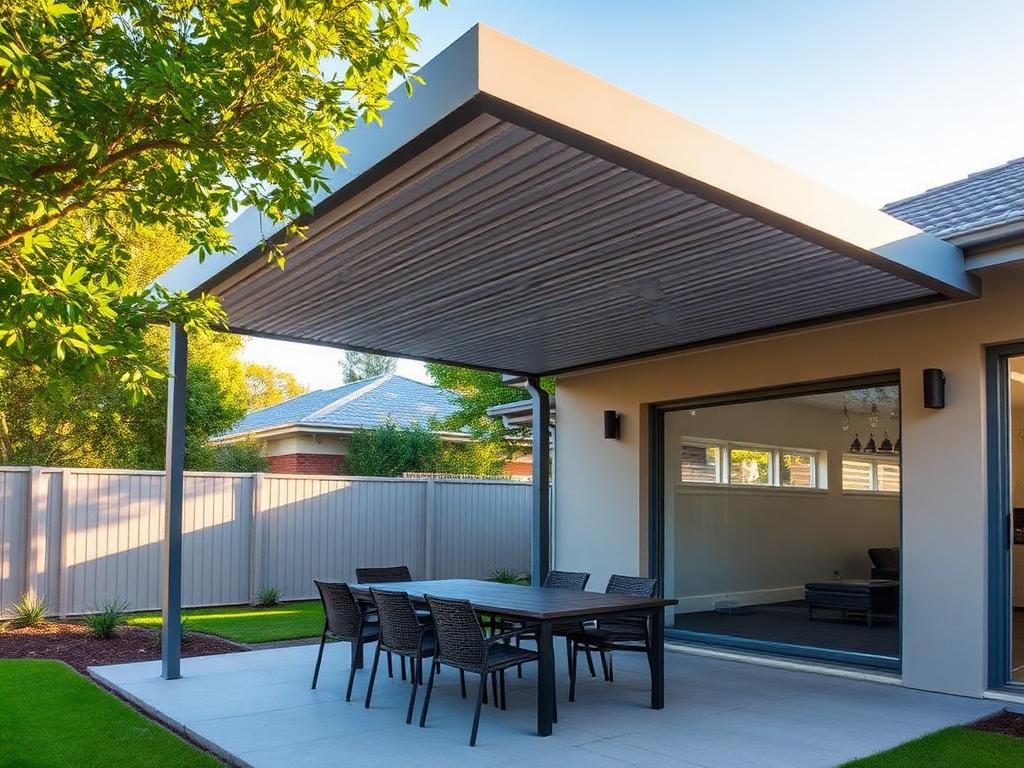 Louvred pergola over an outdoor deck